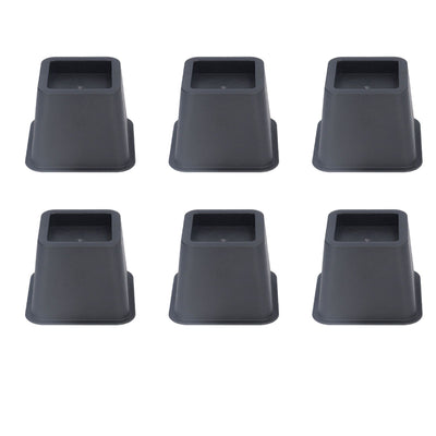 6Pcs 3 Inch Trapezoid Furniture Risers Sofa Leg Pads for Bed Table Cabinet Sofa Feet Black