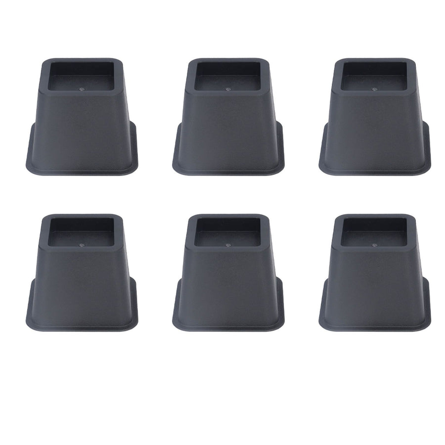 6Pcs 3 Inch Trapezoid Furniture Risers Sofa Leg Pads for Bed Table Cabinet Sofa Feet Black