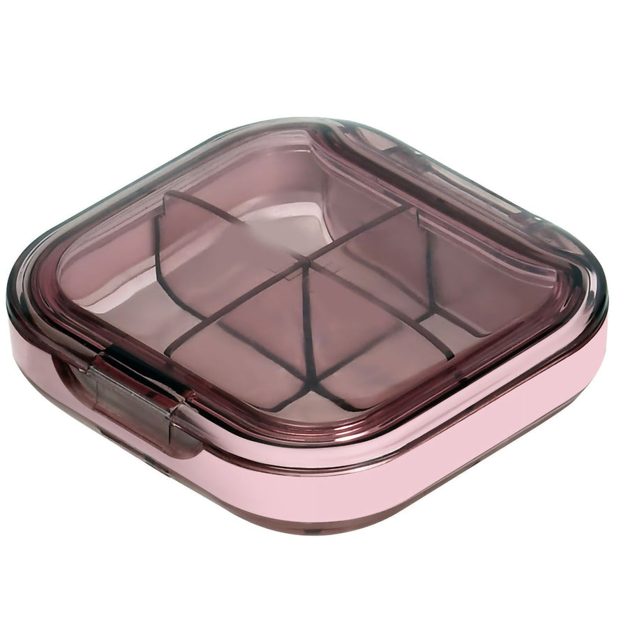 Portable Mini Pill Case Travel Dispensing Pill Organizer Household Food Grade Sealed Storage Medicine Box Small Transparent Pink