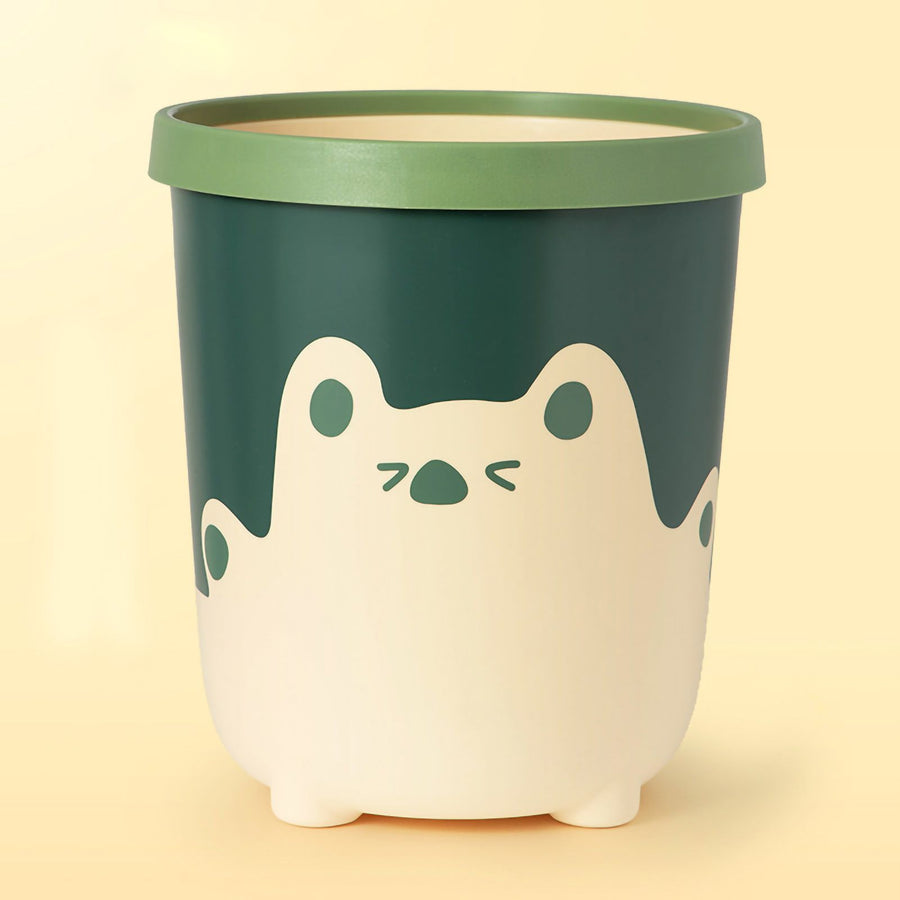 Trash Can Wastebasket Recycle Bin Cute Bear Pattern Large Capacity for Bathroom Bedroom Kitchen Living Room Large Yellow