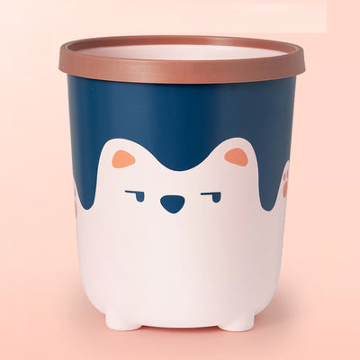 Trash Can Wastebasket Recycle Bin Cute Bear Pattern Large Capacity for Bathroom Bedroom Kitchen Living Room Small Pink