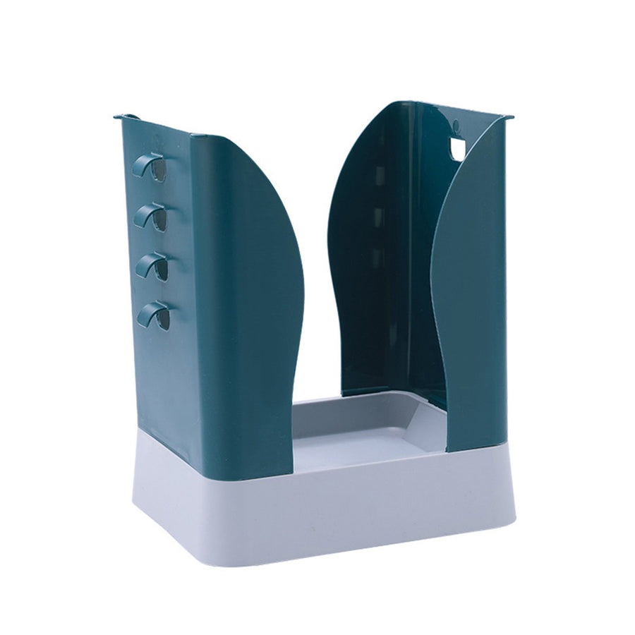 Plastic Garbage Can Expandable Trash Bag Holder Large Capacity for Kitchen Bathroom Blue Gray