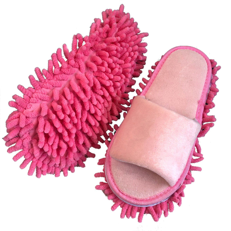 Floor Slippers Lazy Open Toed Mop Slipper Home Use Soft Pure Color Cleaning Slipper Pink M 39-41