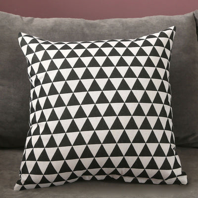 Home Pillow Case Sofa Cushion Accessories Linen Nordic Style Daily Use Home Textiles Black Triangle 45x45