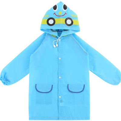 Animal Modeling Children's Raincoat Colorful Cartoon Environmentally Friendly Student Rain Gear Blue