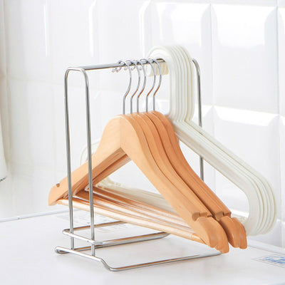 Clothes Hanger Holder Stainless Steel Hanger Storage Rack Sturdy Hanger Stacker for Bedroom Balcony Stainless Steel Color