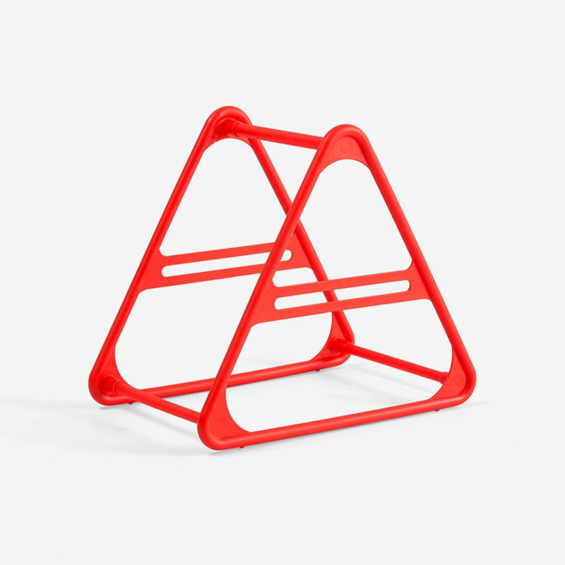 Hanger Storage Rack PP Triangular Rounded Design Shelf Multifunctional Organizer Red