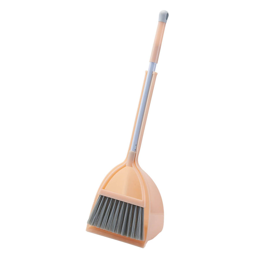 Kids Dustpan Set Soft Fur Plastic Small Broom Dustpan for Baby Kids Toys Kindergarten Red