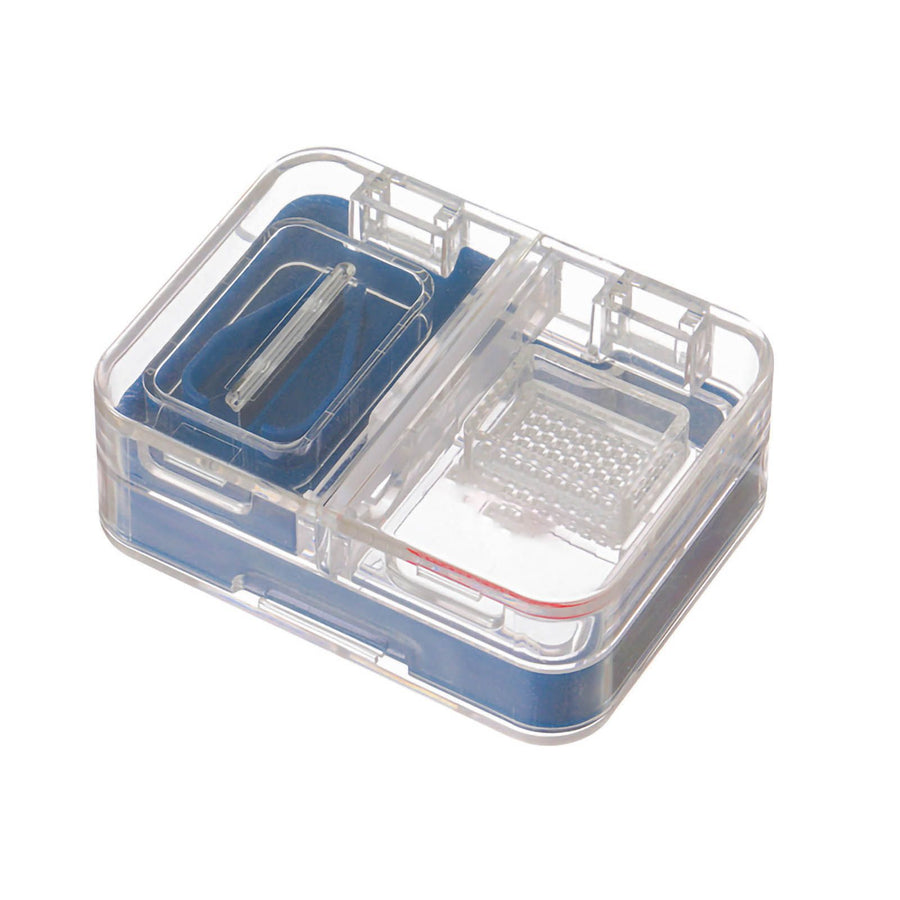 Portable Dispense Medicine Box Mini Small Pill Case Cutting Grinding Medicine Sealed Medicine Storage Box Blue