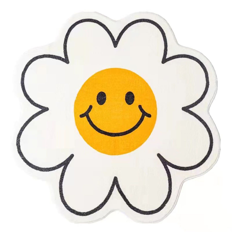 Cute Flower Rug Cartoon Pattern Home Bedroom Bedside Rug Non Slip Water Absorption Floor Mat 001 80cm / 31.5in