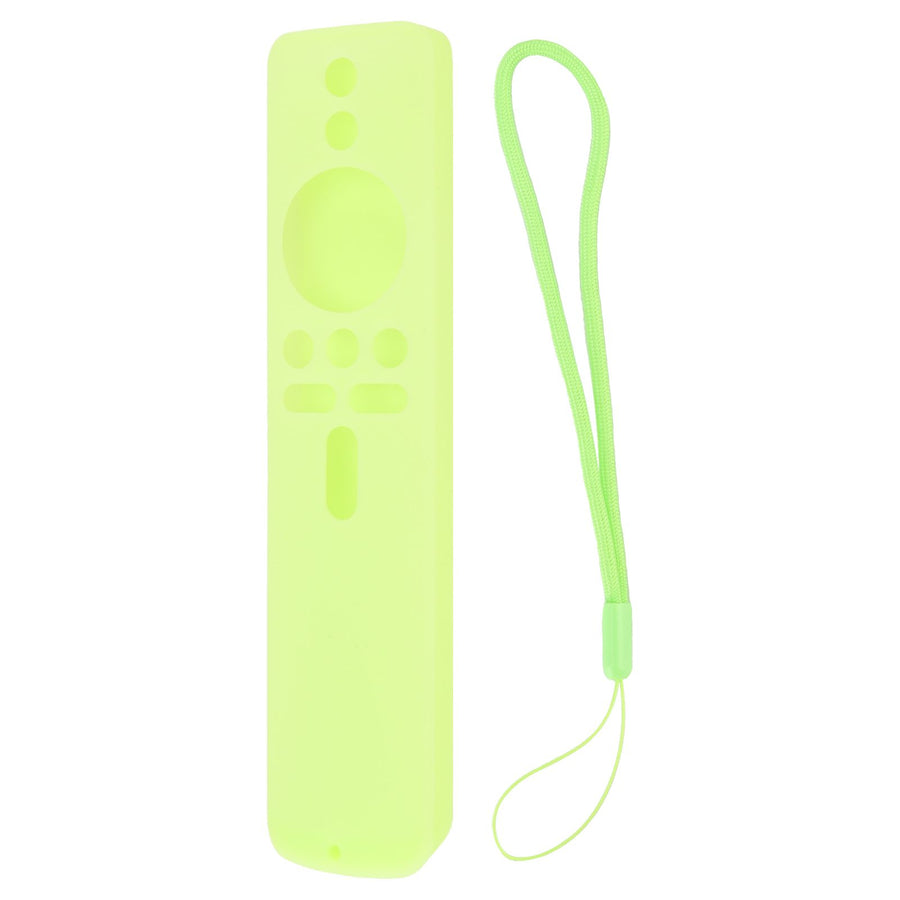 Silicone Protective Cover for Xiaomi TV Stick 4K Anti Slip Remote Control Case with Lanyard Fluorescent Green
