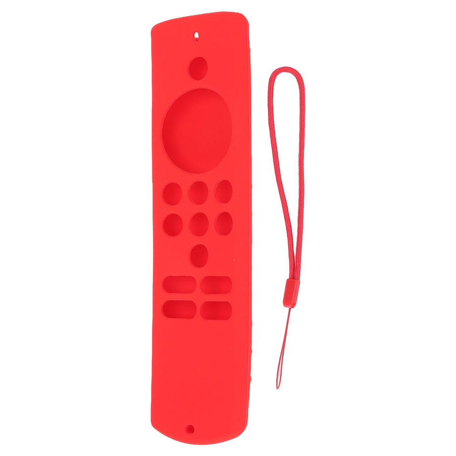 Remote Control Cover Silicone Soft Anti Slip Shockproof Protective Remote Sleeve With Lanyard for Fire TV Stick Lite Red
