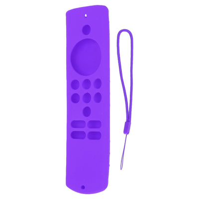 Remote Control Cover Silicone Soft Anti Slip Shockproof Protective Remote Sleeve With Lanyard for Fire TV Stick Lite Purple
