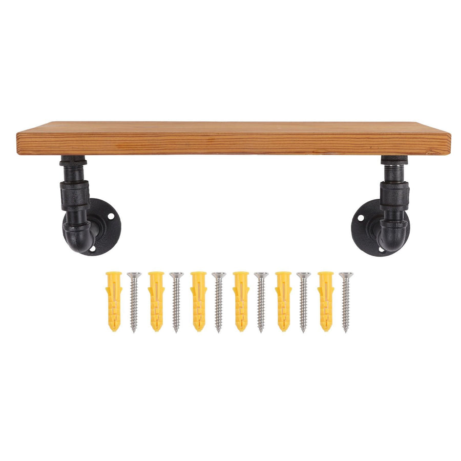 Wall Mounted Shelf Solid Wood Board Wrought Iron Pipe Retro Floating Shelves Wall Shelf for Home Bar Monolayer
