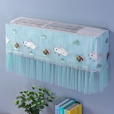1.5P Air Conditioner Dust Cover Dustproof Wall Mounted Air Conditioner Protective Case Home Decorative Dust Cover White Mushroom Rabbit 1.5P‑2P Within 94cm/37in