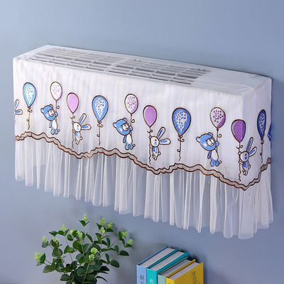 1.5P Air Conditioner Dust Cover Dustproof Wall Mounted Air Conditioner Protective Case Home Decorative Dust Cover Bear Rabbit Purple Blue Balloons 1.5P‑2P Within 94cm/37in