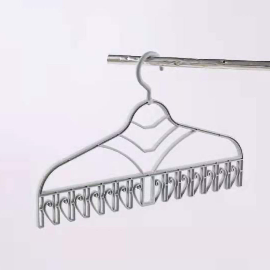 Multifunctional Clothes Drying Rack Plastic Seamless Wrinkle Free Clothes Hanger with V Shaped Clip Hook for Bra Socks Grey