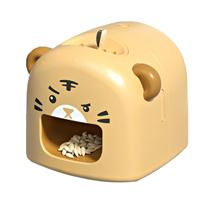 Electric Sunflower Seeds Opener Machine Automatic Sensing Melon Seed Shelling Tool Cute Pet Shaped Melon Seeds Peeler for Kids Yellow