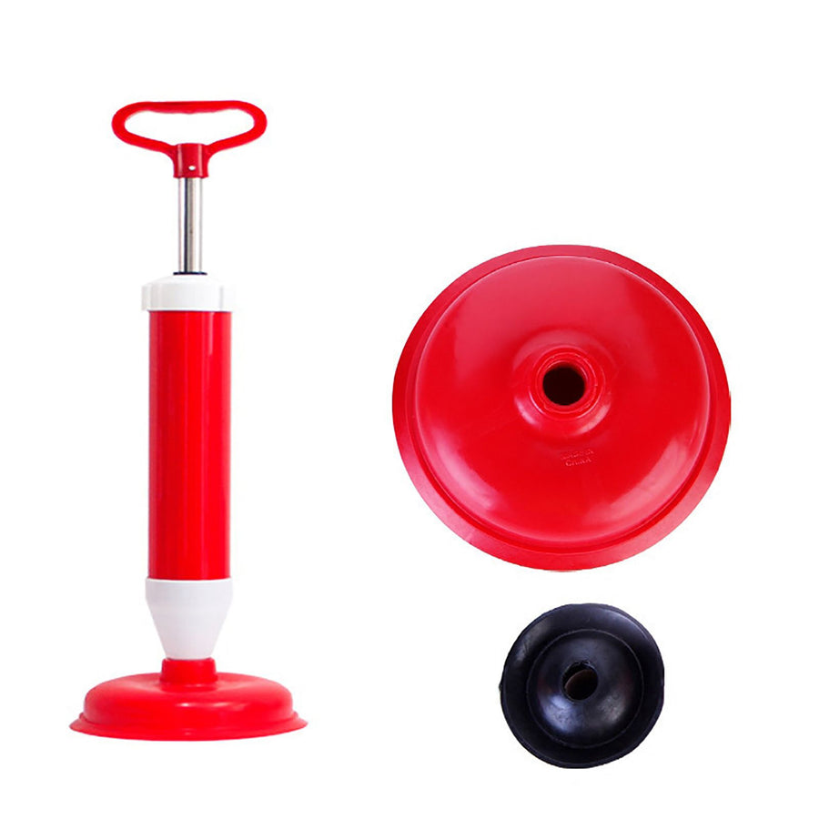 Vacuum Toilet Pipe Plunger Large Suction Cups Quickly Unblock Household Sewer Dredging Plunger Stainless Steel Rod with Small Head