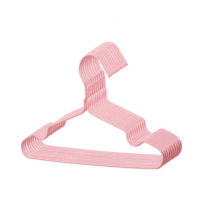 10Pcs Seamless Clothes Hanger Wet Dry Use Anti Deformation Anti Slip Colored Clothes Hangers for Home Dorm Nordic Powder 30cm
