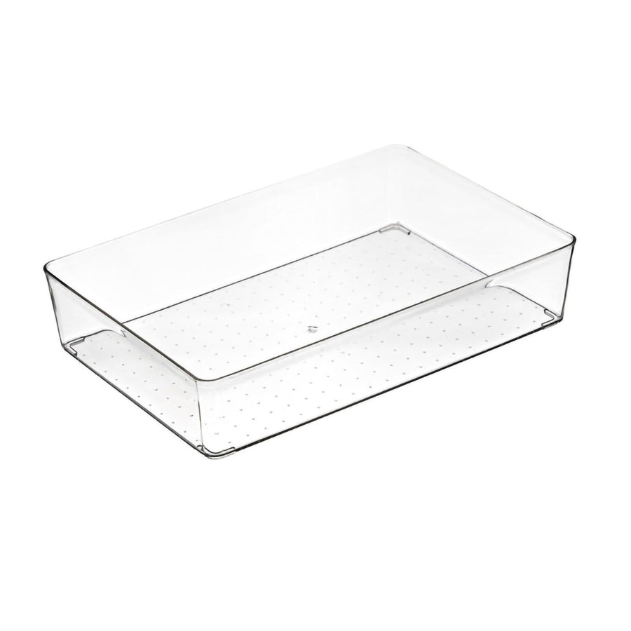 Drawer Storage Trays Durable Transparent Plastic Drawer Storage Divid Box for Kitchen Large Square Box