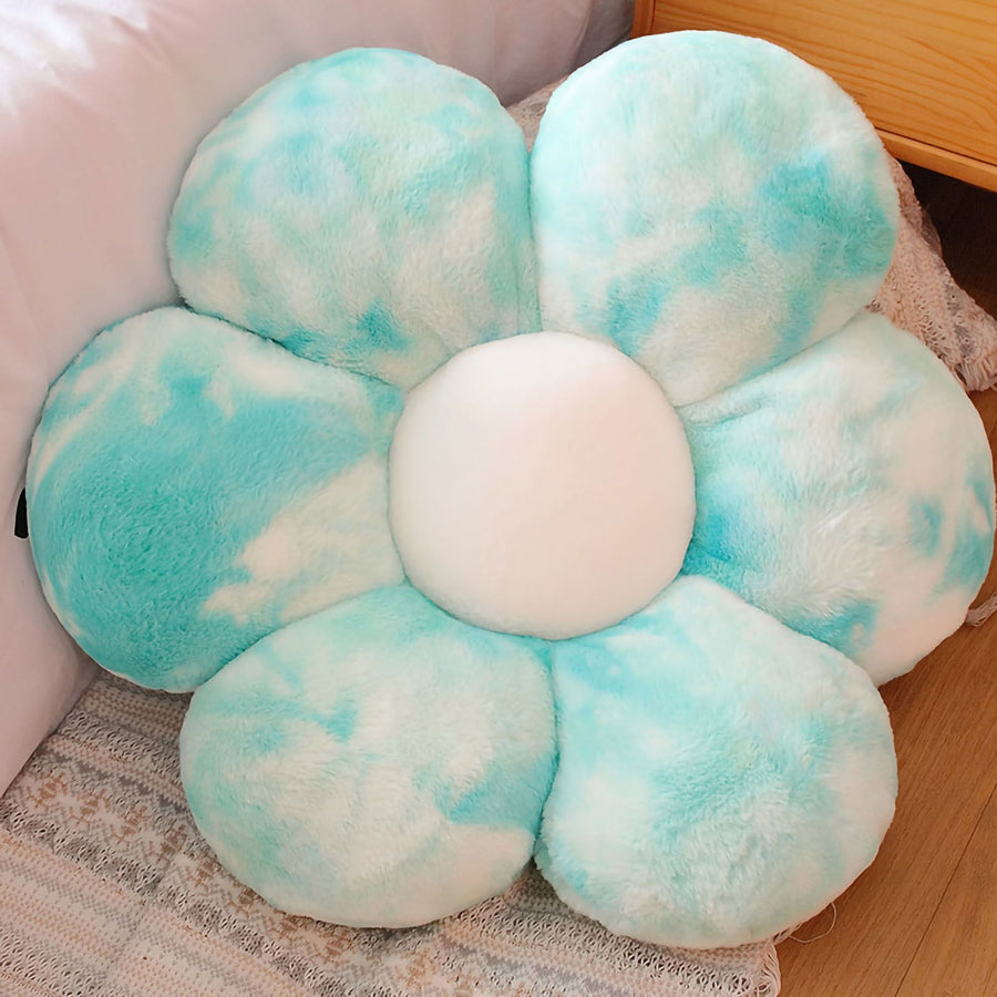 Flower Plush Pillow Soft Comfortable Colorful Flower Cushion Plush Pillow Home Sofa Flower Pillow Birthday Gift Blue 50cm 0.45Kg