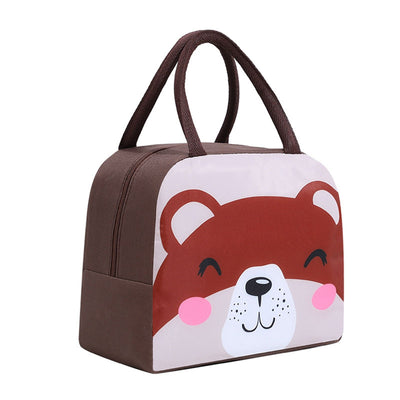 Thermal Bag Cartoon Large Capacity Heat Preservation Cute Lunch Bag for Children Brown Bear