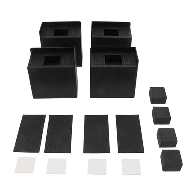 4 PCS 4in L Shaped Anti Vibration Pads Rectangular Non Slip Foot Pad Bed Risers for Washing Machine Sofa Furniture