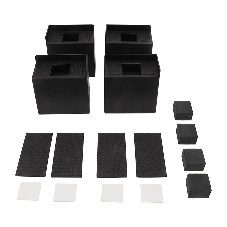 4 PCS 4in L Shaped Anti Vibration Pads Rectangular Non Slip Foot Pad Bed Risers for Washing Machine Sofa Furniture