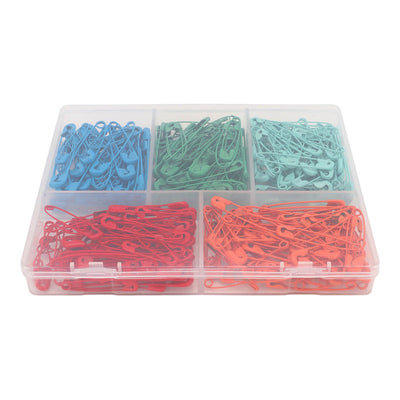 Safety Pins Steel Wire Safe Sturdy Colorful Combination Tag Pin for DIY Jewelry Making Orange Bright Red Bean Green Dark Green Dark Blue