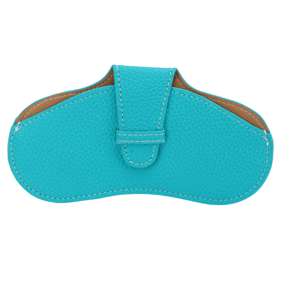 Leather Sunglasses Case Portable PU Leather Eyeglass Case Leather Wear Resistant Simple Eyeglass Case for Sunglasses Blue