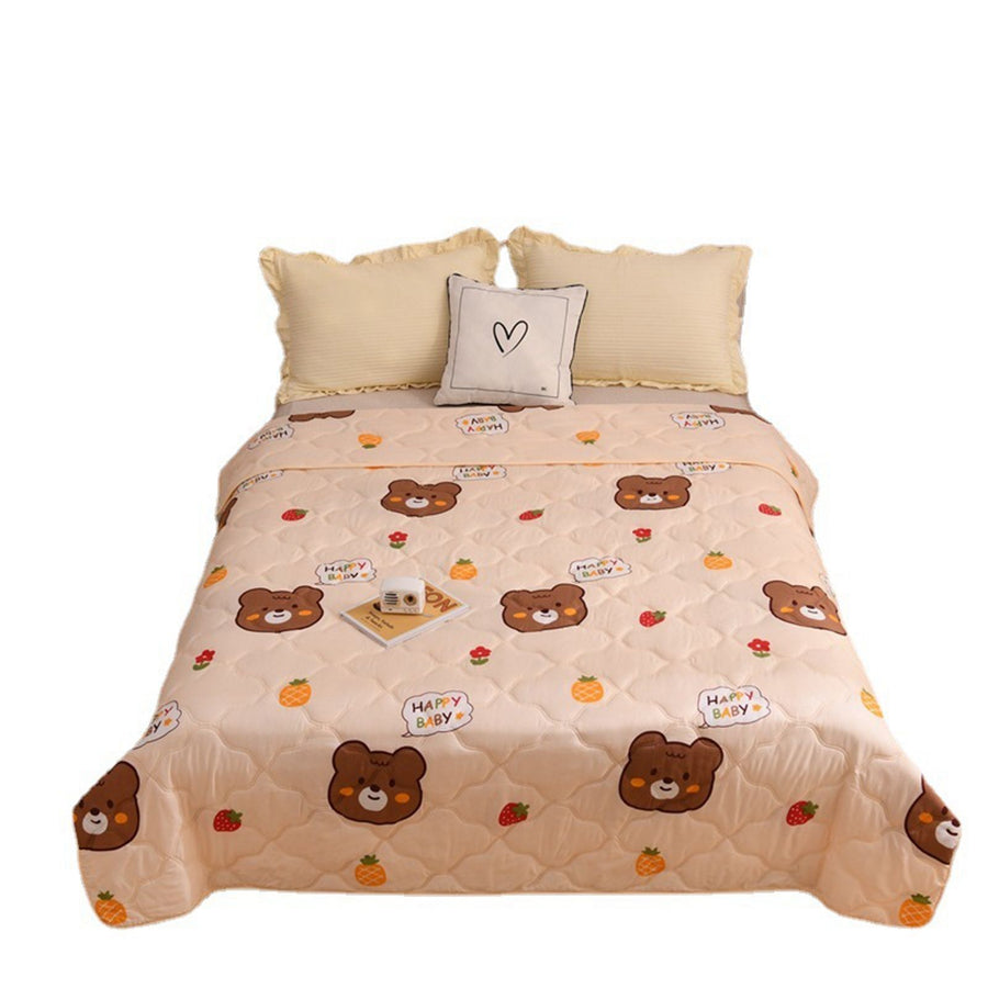 Cotton Quilt Washable Embroidery Ultrasonic Quilting Skin Friendly Cotton Comfortable Breathable Summer Quilt Bear 180x200cm