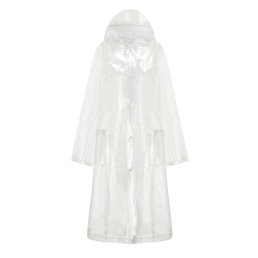 Raincoat Transparent Personality Foldable Wear Resistant Rain Cape for Student Cycling Transparent Backpack Style L