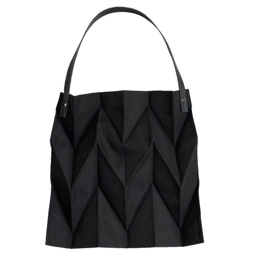 Reusable Tote Bag Large Capacity Fashion Polyline Design Shopping Cloth Bag for Home Travelling Office Black