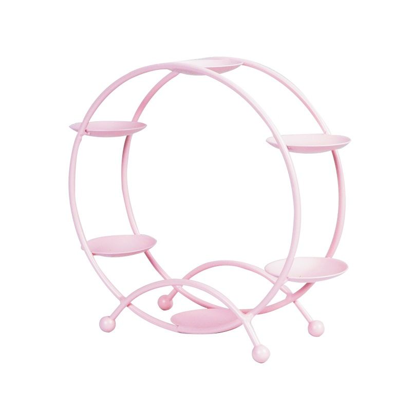 Ferris Wheel Display Rack Decorative Safe Rounded Edge Toys Storage Display Bracket Holder for Home Pink