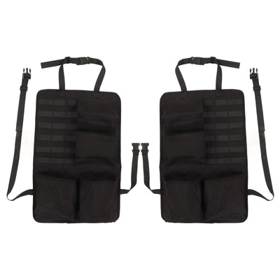 2PCS Auto Seat Organizer Oxford Cloth Waterproof Easy Cleaning Odor Free Backseat Car Organizer Black