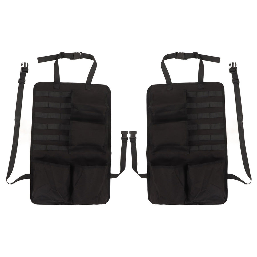 2PCS Auto Seat Organizer Oxford Cloth Waterproof Easy Cleaning Odor Free Backseat Car Organizer Black