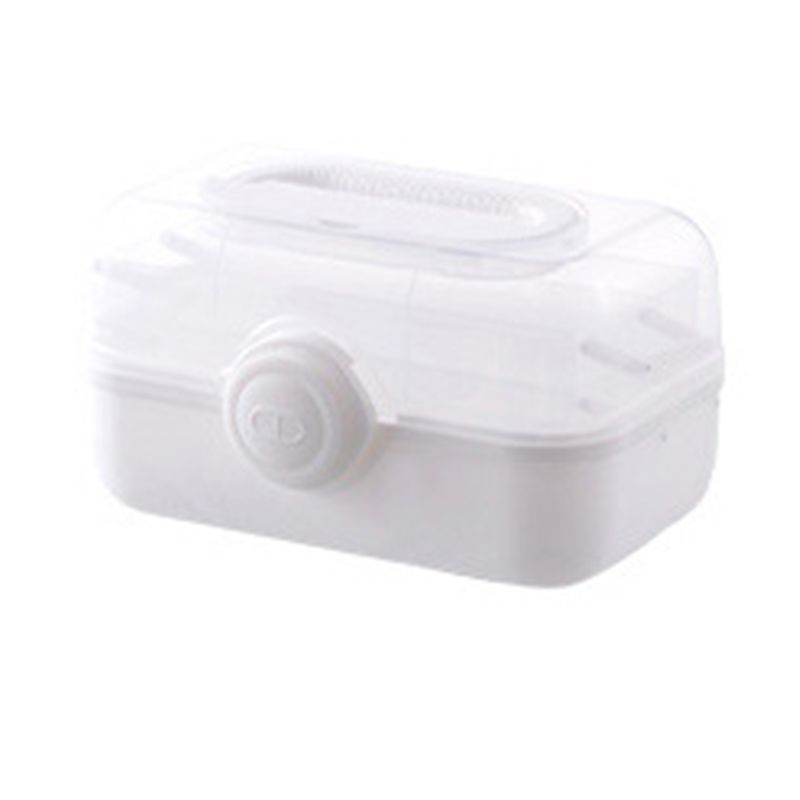Medicine Storage Box Plastic Multi Layer Large Capacity Medicine Cabinet for Household White(medium)