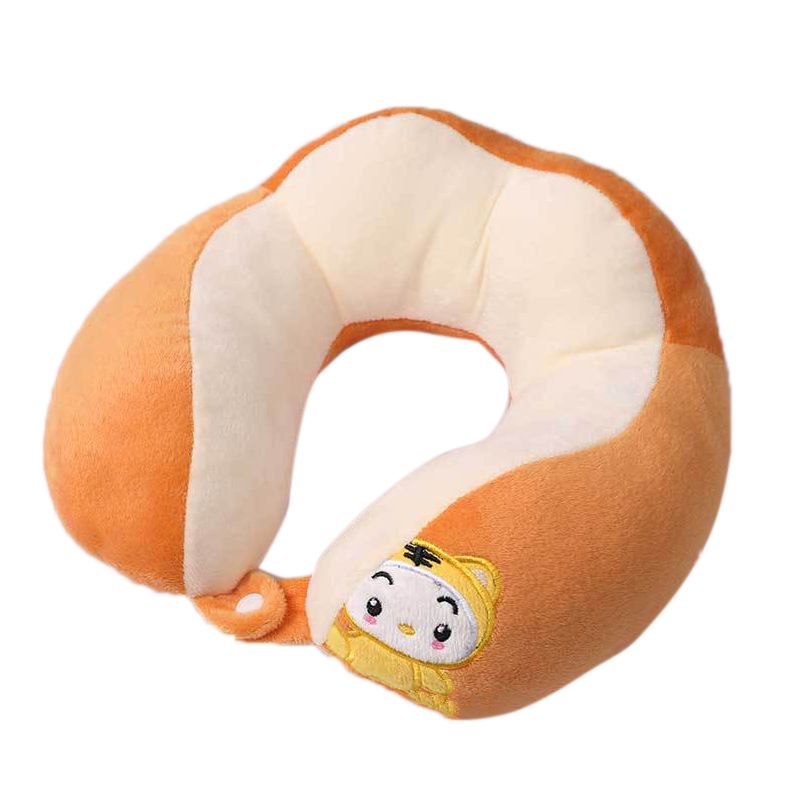 U Shaped Neck Pillow Portable Cute Head Pillow for Office Nap Travel Car Sleeping Double Embroidery Tiger