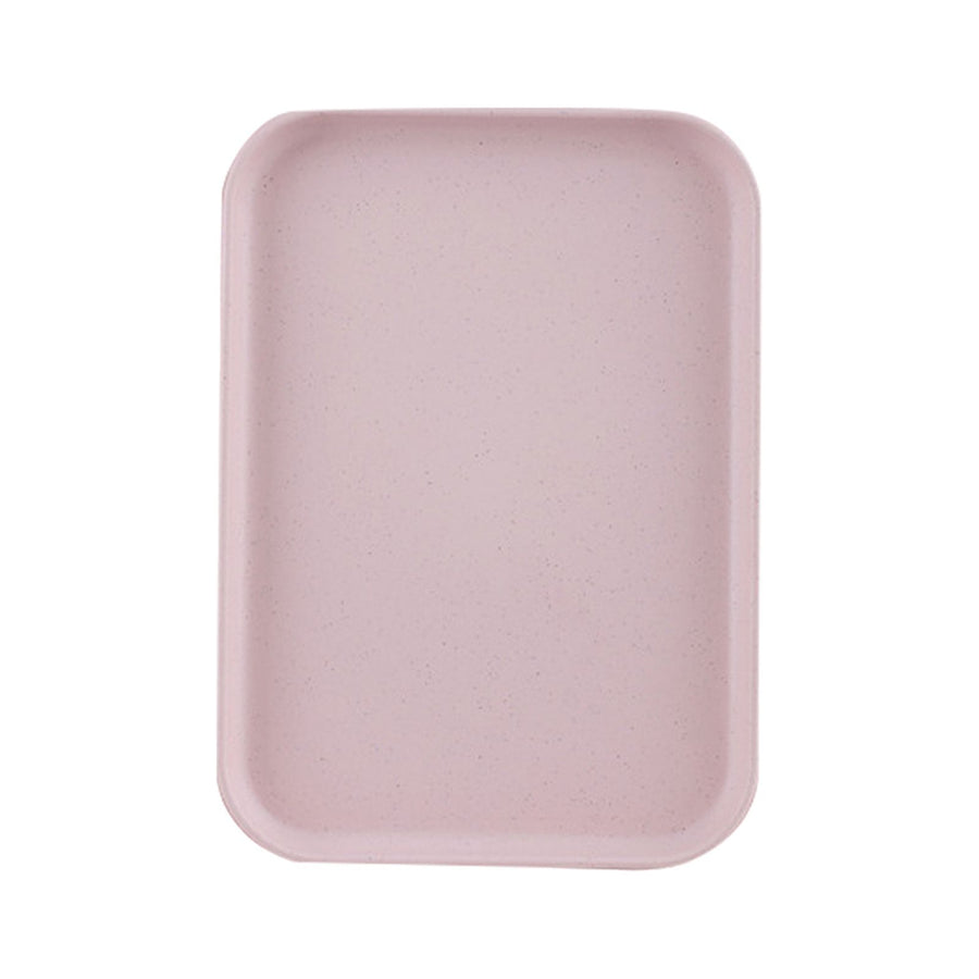 Kitchen Serving Tray Wheat Straw Rectangular Nordic Style Cupcake Fruit Snack Tea Tray for Home Office Restaurant Pink S (Approx. 25x17cm / 9.8x6.7in)