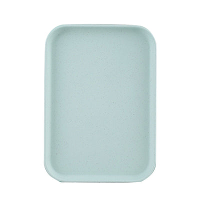 Kitchen Serving Tray Wheat Straw Rectangular Nordic Style Cupcake Fruit Snack Tea Tray for Home Office Restaurant Light Green L (Approx. 38x27cm / 15.0x10.6in)