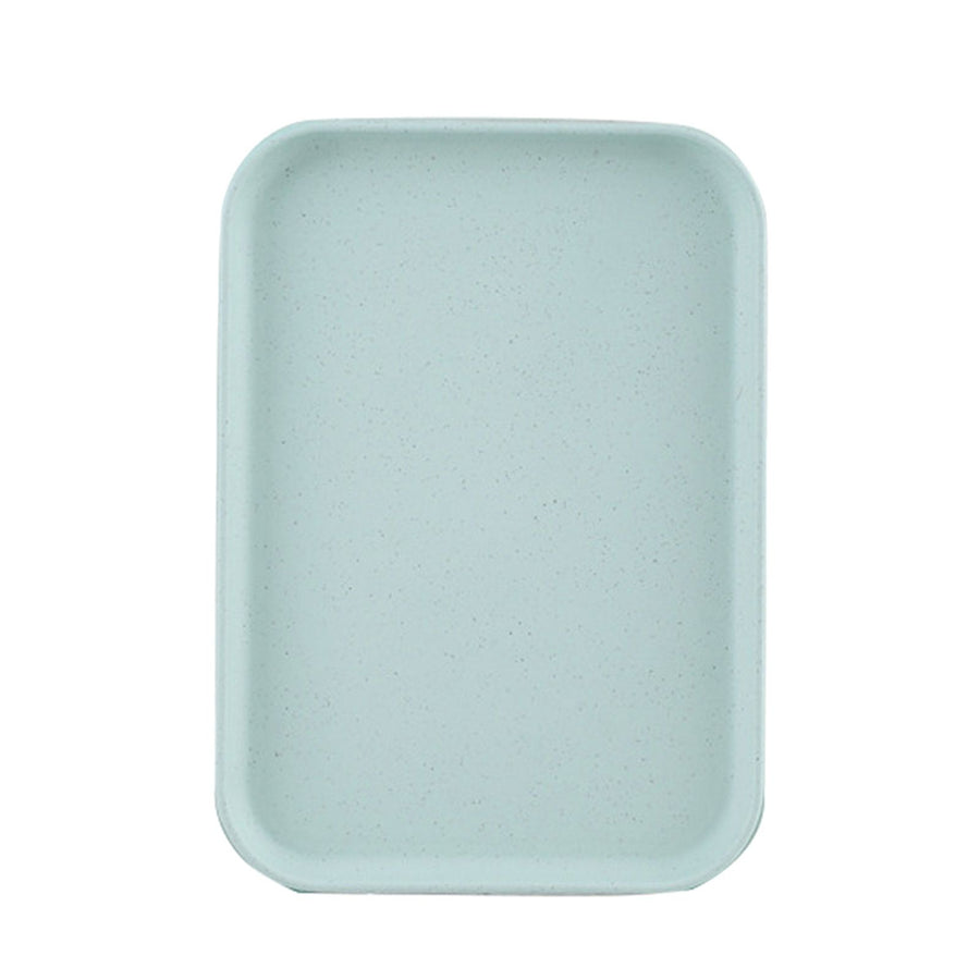 Kitchen Serving Tray Wheat Straw Rectangular Nordic Style Cupcake Fruit Snack Tea Tray for Home Office Restaurant Light Green L (Approx. 38x27cm / 15.0x10.6in)