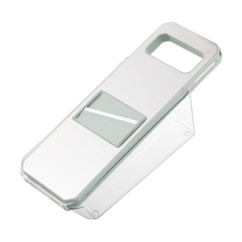 Multifunctional Vegetable Cutter Stainless Steel Household Manual Vegetable Chopper for Kitchen Mint Green, 6 Blades (Hand Protector, Storage Box)
