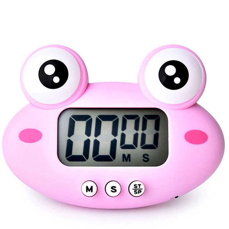 Animal Timer Student Magnetic Digital Digital 100 Minutes Timing Countdown Timer With Battery for Kitchen Princess Pink Frog