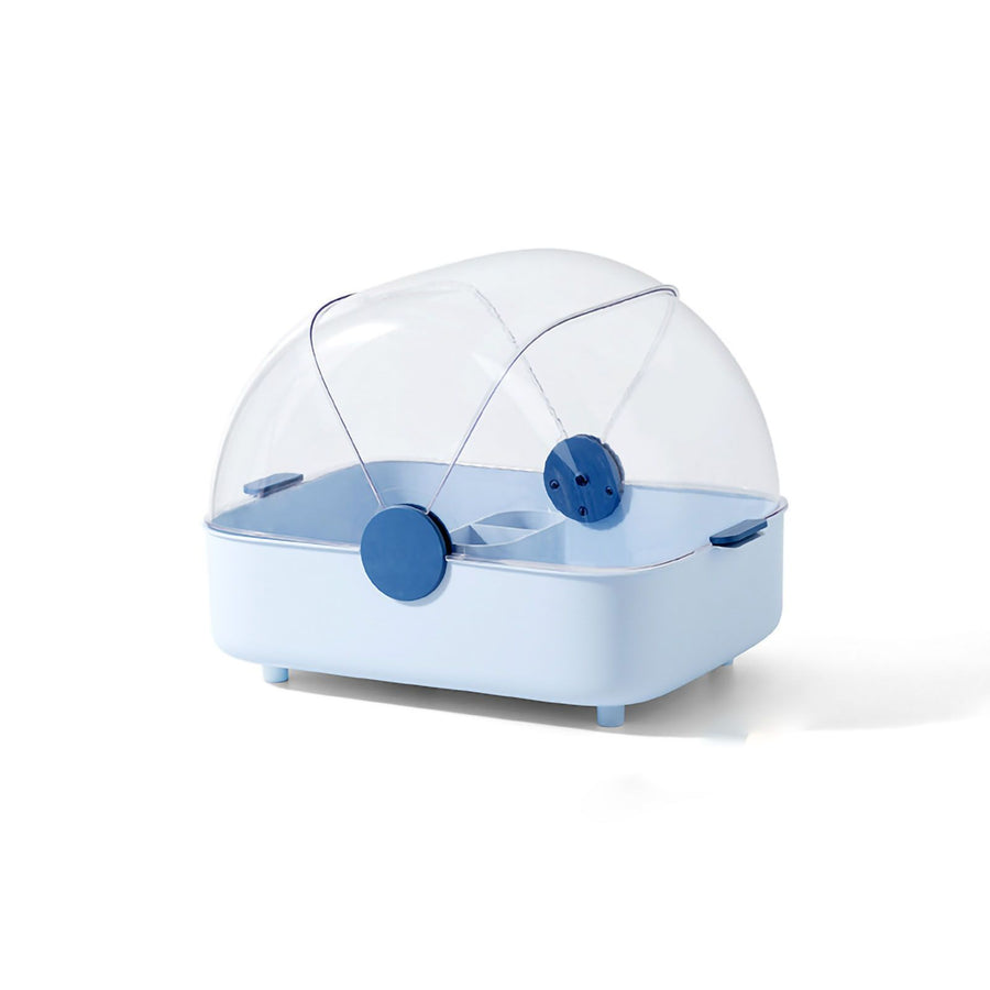 Tableware Storage Box Multifunctional Chopsticks Dishes Drying Box with Cover Kitchen Utensil Blue