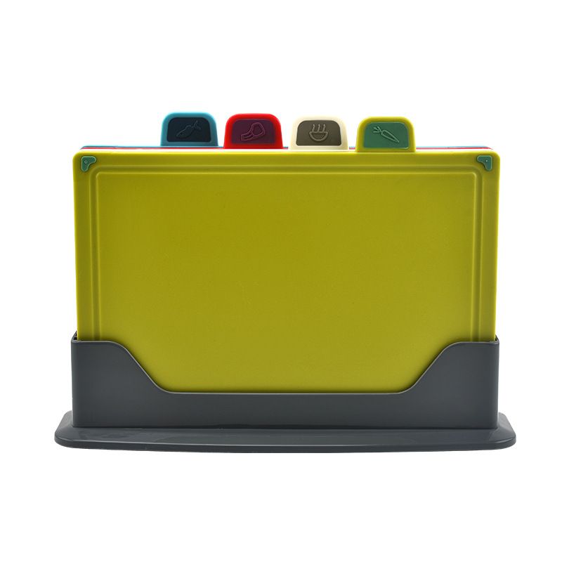 4pcs Food Classification Chopping Boards PP TPR Portable Non Slip Cutting Boards Kitchen Tools With Non Slip Pad Irregular Form
