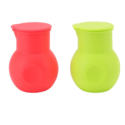 2pcs Silicone Chocolate Heating Pot Red and Green Multifunctional Microwave Chocolate Melter for Kitchen Baking