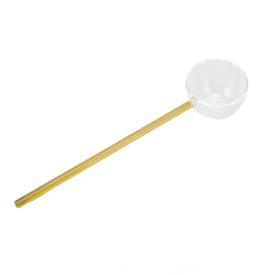 Glass Stirring Spoon High Temperature Resistance Simple 100ML Mixing Spoon Coffee Tea Spoon for Restaurants Home Yellow