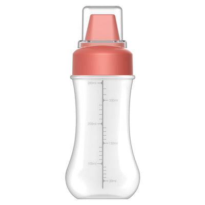 Squeeze Bottle Graduated Thicken Bottle Clear Identifying Labels Convenient Sauce Bottle for Kitchen Red