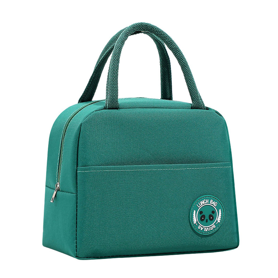 Lunch Bag High Capacity Reusable Tote Heat Preservation Dinner Insulation Hangbag Green